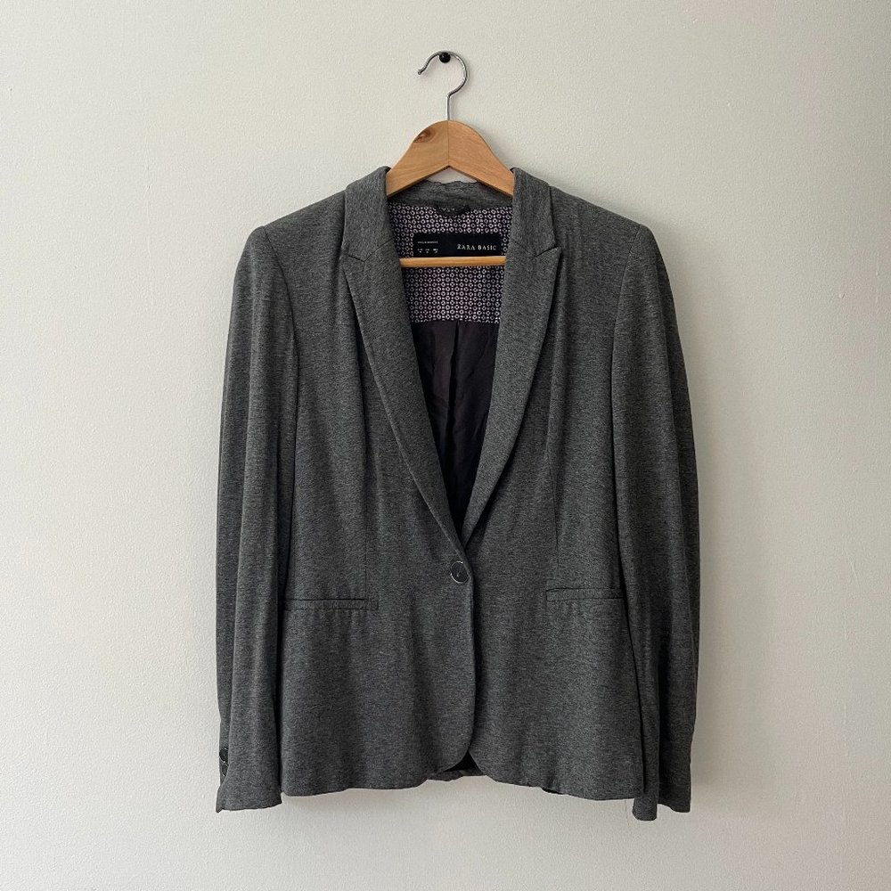 Grey Jersey Blazer Zara Basics